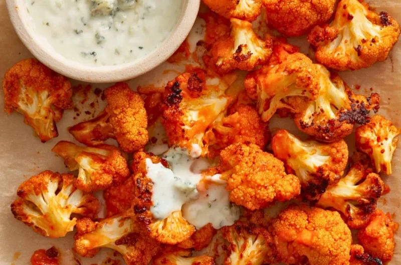 Delicious Air Fryer Buffalo Cauliflower served on a plate