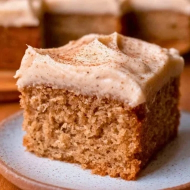 Delicious Chai Cake topped with frosting from In Bloom Bakery