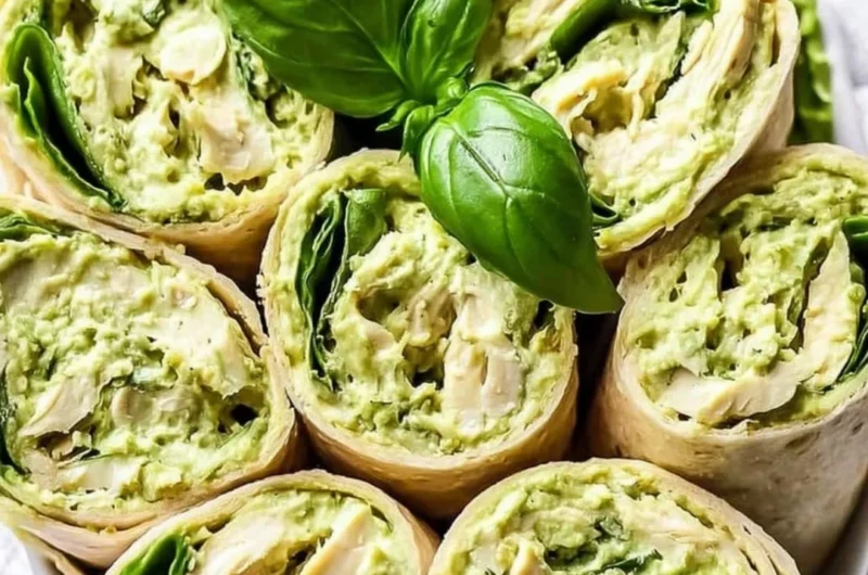 Healthy and easy pesto chicken salad with vibrant vegetables and grilled chicken