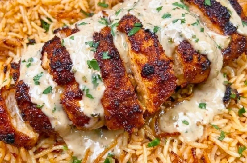 Creamy Cajun chicken with rice, high in protein and packed with flavor.
