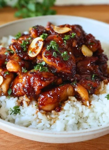 Delicious honey butter chicken served with sides on a plate