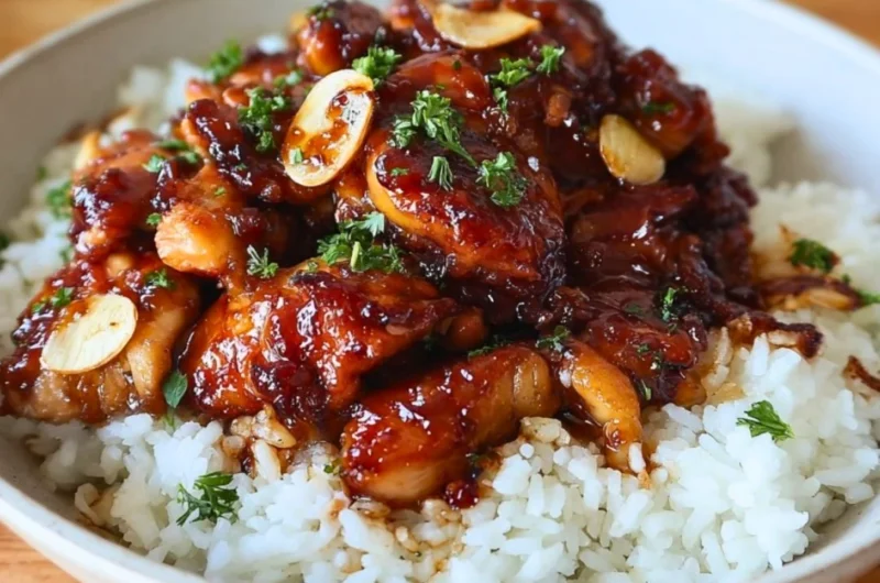 Delicious honey butter chicken served with sides on a plate