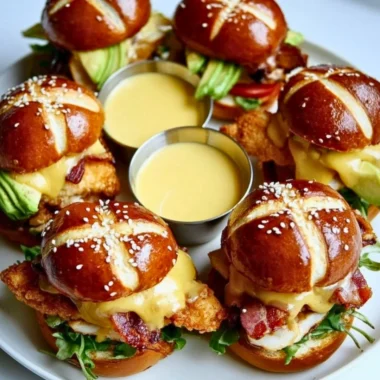 Honey Mustard BLT Chicken Sliders served on a platter
