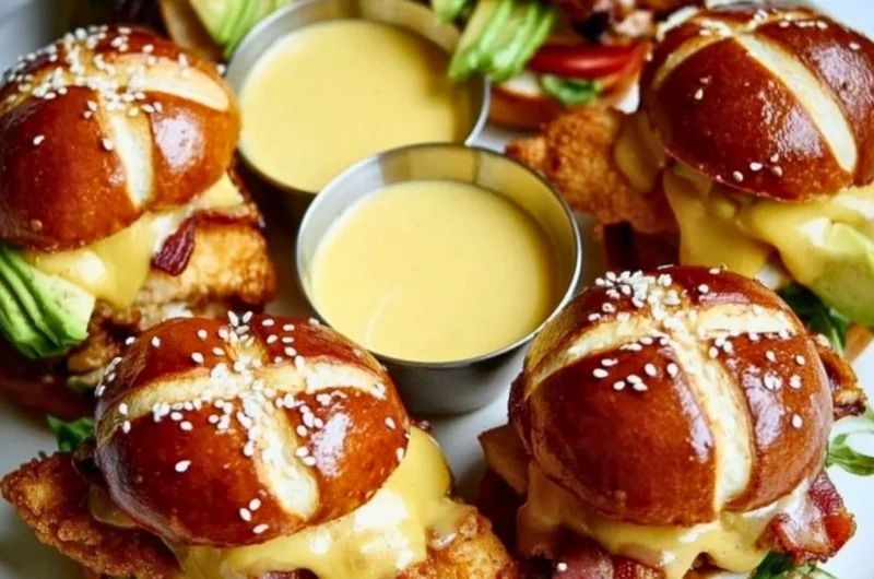 Honey Mustard BLT Chicken Sliders served on a platter