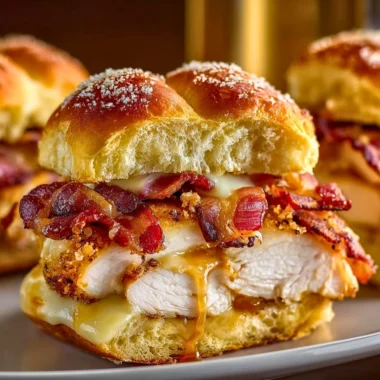 Maple Chicken Bacon Sliders with toppings on a platter