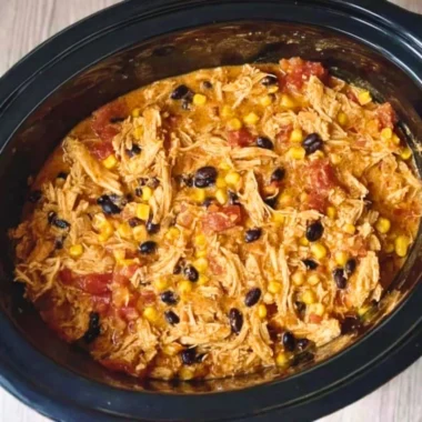 Delicious Southwest Crock Pot Chicken and Rice served in a bowl