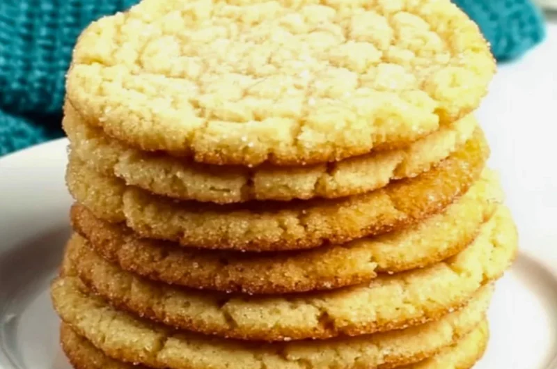 Delicious sugar cookies on a decorative plate, showcasing their perfect texture.