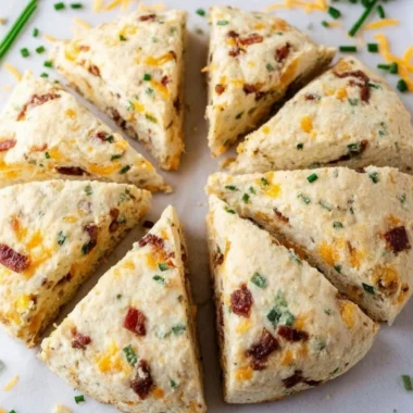 Delicious Bacon Cheddar Chive Scones fresh out of the oven