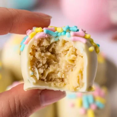 Delicious Banana Pudding Easter Truffles with colorful decorations
