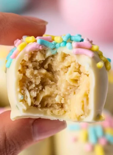 Delicious Banana Pudding Easter Truffles with colorful decorations