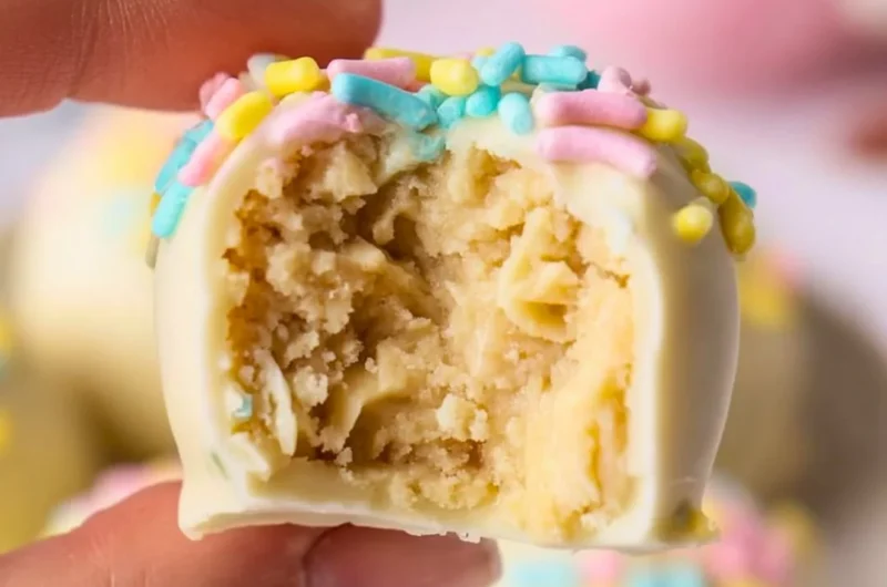Delicious Banana Pudding Easter Truffles with colorful decorations