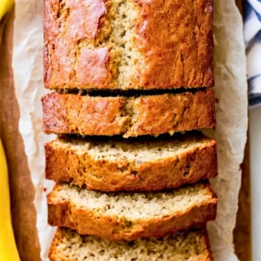 Best easy banana bread recipe with ripe bananas, walnuts, and a golden crust
