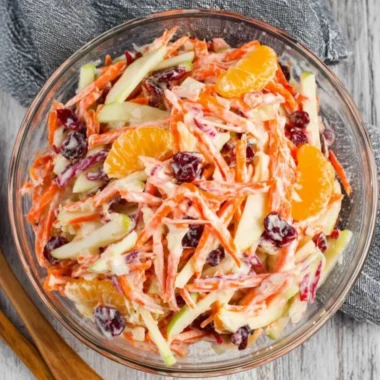 Delicious Carrot Apple Salad with fresh carrots and apples in a bowl.