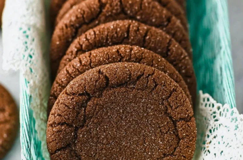 Freshly baked chocolate sugar cookies on a cooling rack