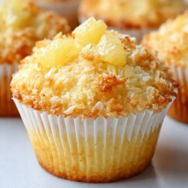 Coconut and Pineapple Cottage Cheese Muffins on a white plate