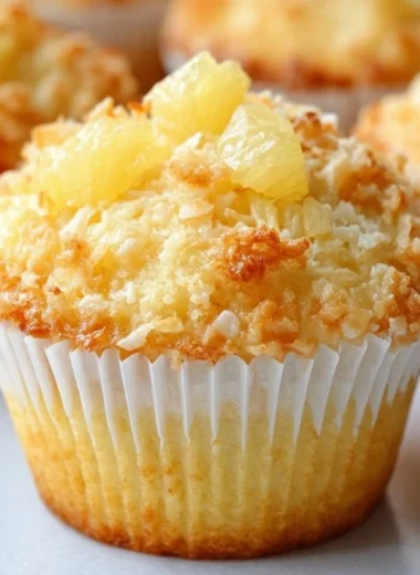 Coconut and Pineapple Cottage Cheese Muffins on a white plate