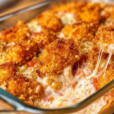 Cottage Cheese Chicken Parmesan Bowl with melted cheese and herbs