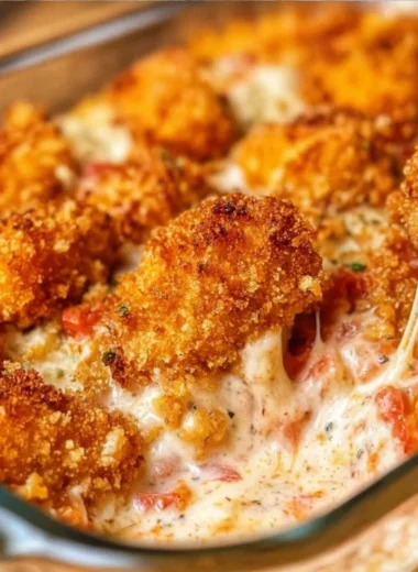 Cottage Cheese Chicken Parmesan Bowl with melted cheese and herbs