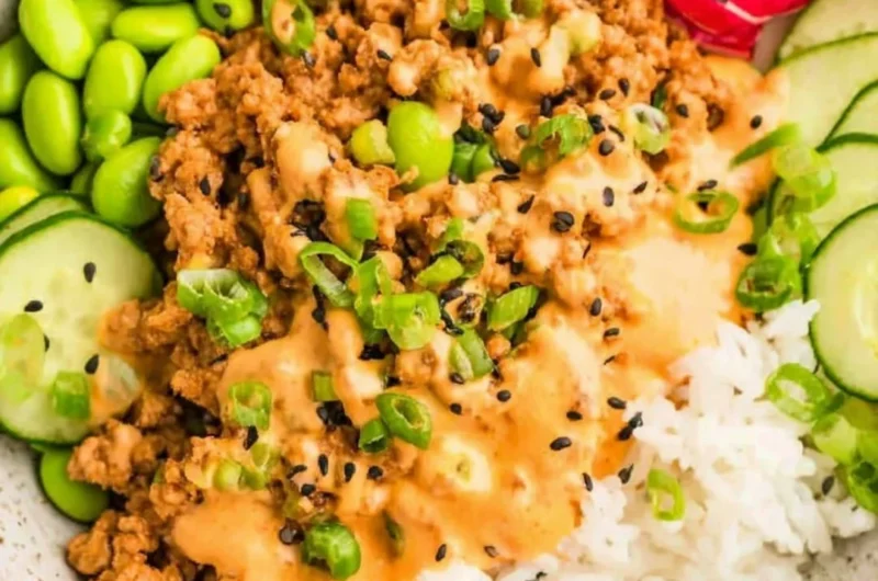 Ground Turkey Rice Bowls with Bang Bang Sauce recipe