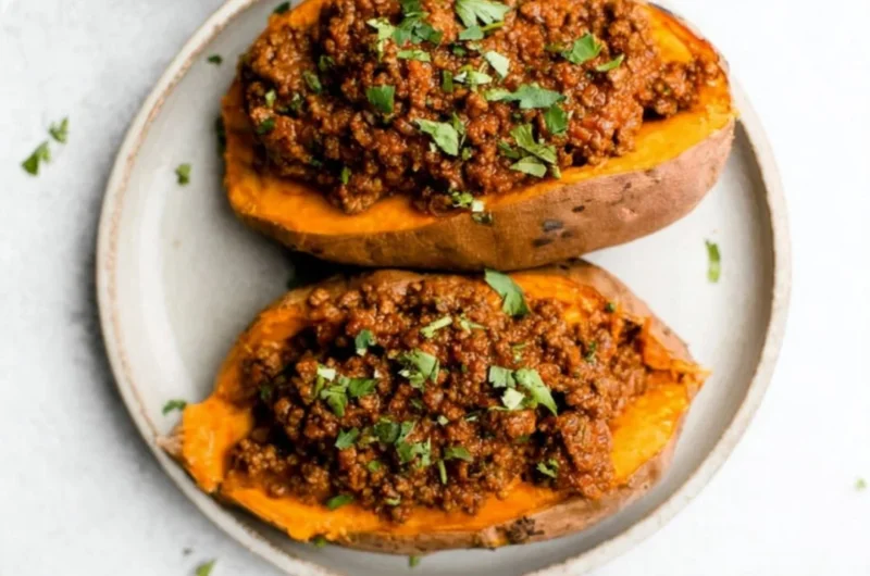 Healthy Sloppy Joes made with lean meat and fresh vegetables