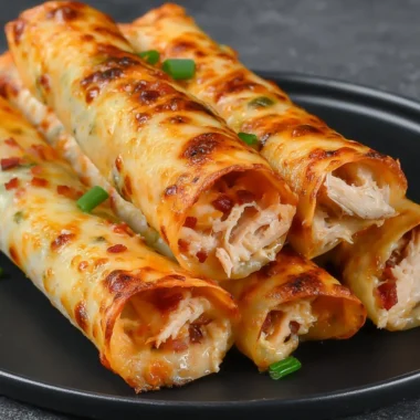 Keto Chicken Bacon Ranch Taquitos served on a plate