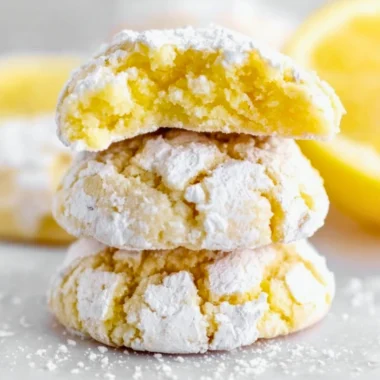 Delicious Lemon Crinkle Cookies dusted with powdered sugar