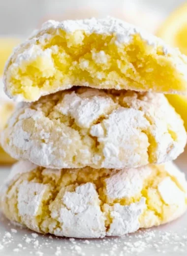 Delicious Lemon Crinkle Cookies dusted with powdered sugar