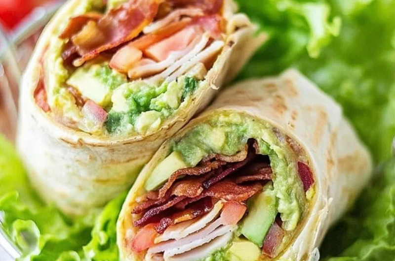 Delicious Turkey Bacon Wrap with fresh ingredients and flavorful sauce