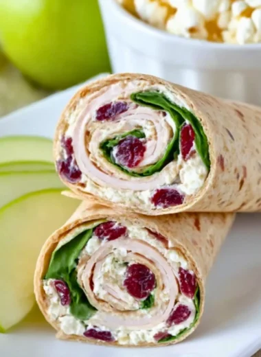 Turkey Cranberry Wrap with fresh ingredients and vibrant colors