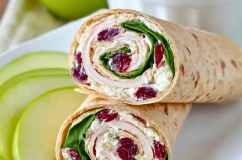 Turkey Cranberry Wrap with fresh ingredients and vibrant colors