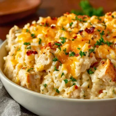 Angel Chicken and Rice Casserole served in a dish, showcasing tender chicken and creamy rice.