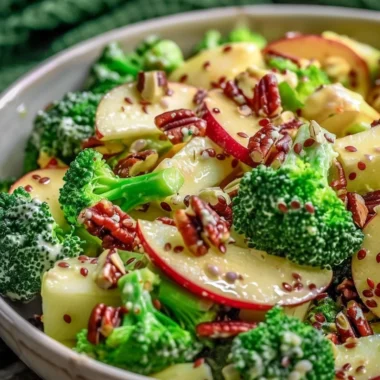 Fresh Apple Broccoli Salad with crisp apples and broccoli florets