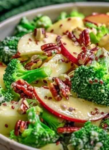 Fresh Apple Broccoli Salad with crisp apples and broccoli florets