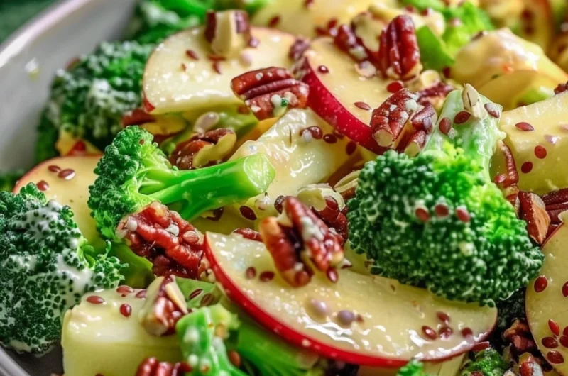 Fresh Apple Broccoli Salad with crisp apples and broccoli florets