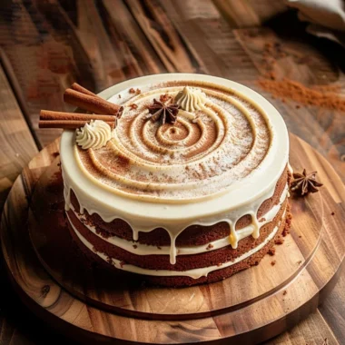 Delicious brown sugar chai cake with spices and frosting