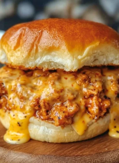 Cajun Chicken Sloppy Joes served on a plate with toppings