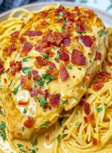 Delicious Easy Crock Pot Crack Chicken recipe with creamy sauce