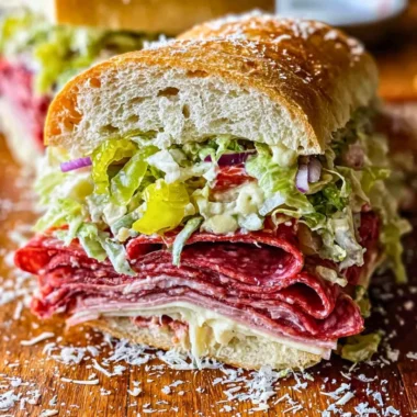 Italian Grinder Salad Sandwich with fresh ingredients and zesty dressing