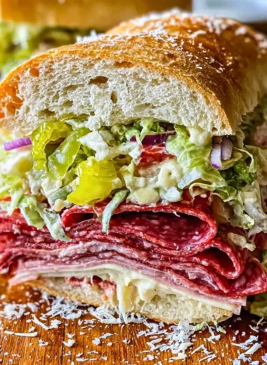 Italian Grinder Salad Sandwich with fresh ingredients and zesty dressing