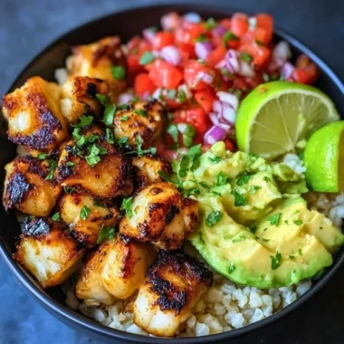 Low-carb fish taco bowls with fresh ingredients and vibrant toppings.