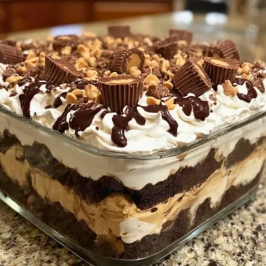 No-bake peanut butter chocolate mousse dessert in a glass topped with chocolate shavings
