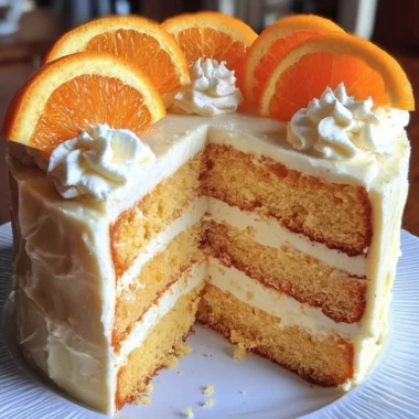 Delicious Orange Creamsicle Cake topped with orange frosting and cream zest