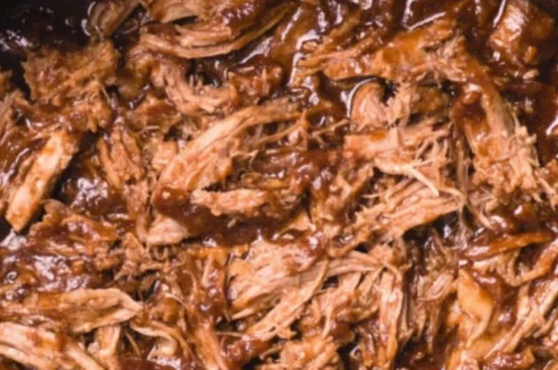 Delicious BBQ pulled pork made in a slow cooker with savory flavors.