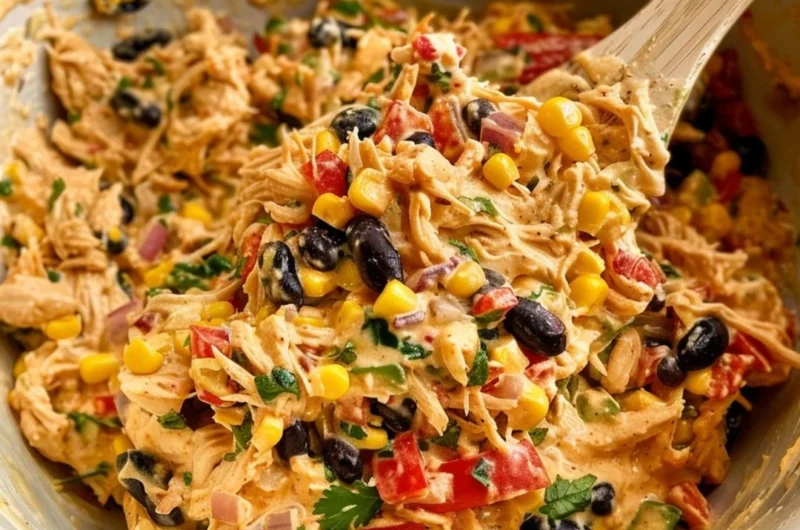 A vibrant Southwestern Chicken Salad featuring grilled chicken and fresh vegetables.