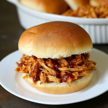 Delicious pulled Crockpot BBQ Chicken served in a bowl