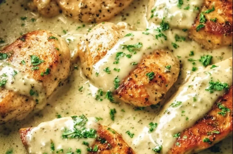 Creamy Crock Pot Ranch Chicken served with vegetables in a bowl