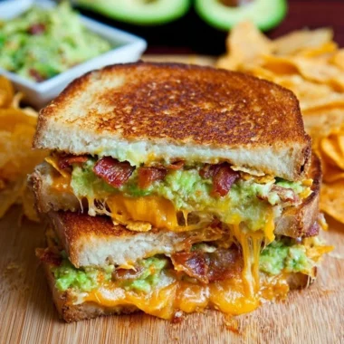 Bacon Guacamole Grilled Cheese Sandwich melted cheese crispy bacon fresh guacamole