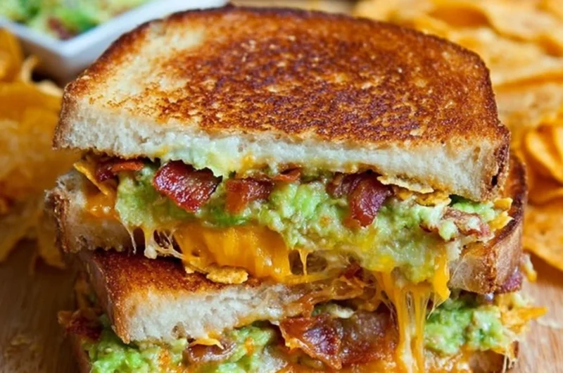 Bacon Guacamole Grilled Cheese Sandwich melted cheese crispy bacon fresh guacamole