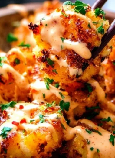 Crispy Bang Bang Shrimp made in an air fryer, served in a bowl