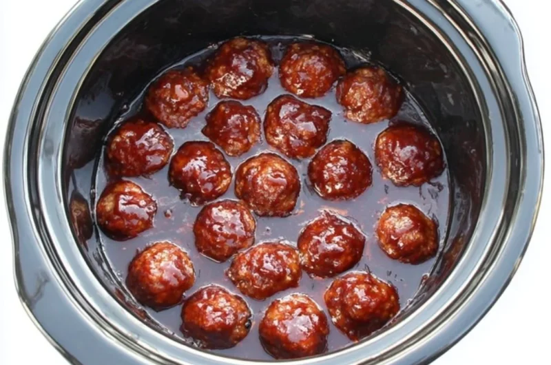 Delicious BBQ meatballs served on a platter with a tangy sauce